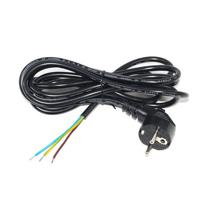 Ευρωπαίος Schuko Plug Open End Power Cord 10A 250V γυμνό σύρμα χαλκού για βιομηχανική / οικιακή χρήση
