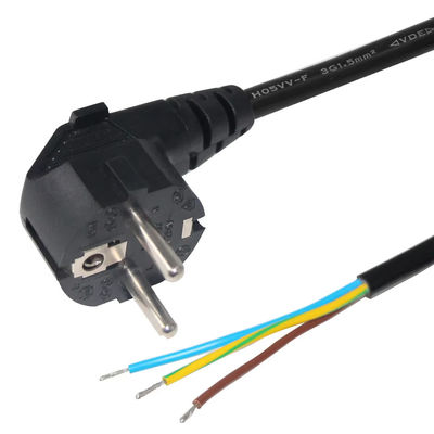 Ευρωπαίος Schuko Plug Open End Power Cord 10A 250V γυμνό σύρμα χαλκού για βιομηχανική / οικιακή χρήση