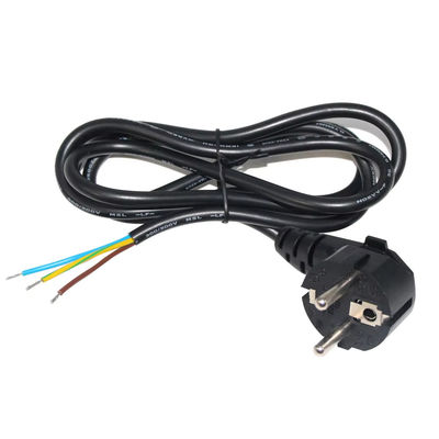 Ευρωπαίος Schuko Plug Open End Power Cord 10A 250V γυμνό σύρμα χαλκού για βιομηχανική / οικιακή χρήση