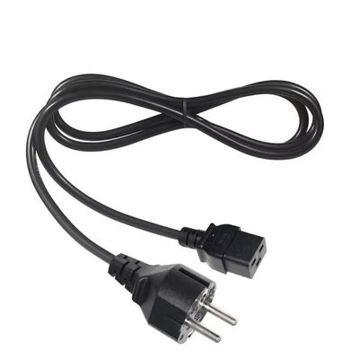 1.2M Heavy Duty EU έως C19 Power Cord Βιομηχανική ποιότητα για χρήση σε server/data center 10A 250V CE RoHS πιστοποιημένο