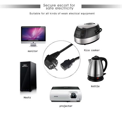 Καλώδιο ισχύος ΕΕ-C19 1.2M βαρύ φορτίο 10A 250V βιομηχανικής κλάσης