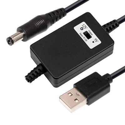 USB A αρσενικό σε DC5.5*2.1mm Διάταξη Step Up καλώδιο 5V σε 9V/12V μετατροπέας για συσκευές τροφοδοσίας με προστασία από υπερφόρτωση