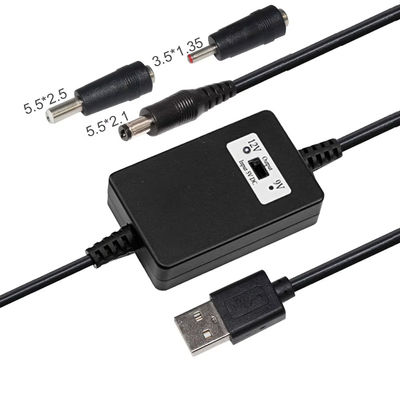USB A αρσενικό σε DC5.5*2.1mm Διάταξη Step Up καλώδιο 5V σε 9V/12V μετατροπέας για συσκευές τροφοδοσίας με προστασία από υπερφόρτωση