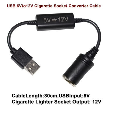 Καλώδιο αντάπτορα αυτοκινήτου USB 5V σε 12V με υποδοχή αναπτήρα