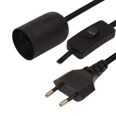 Ανθεκτικό καλώδιο EU Plug E27 Bulb Holder με 303 διακόπτη και πρίζα 2 πόντων για εσωτερικό/εξωτερικό φωτισμό - πιστοποιημένο CE (220-240V)