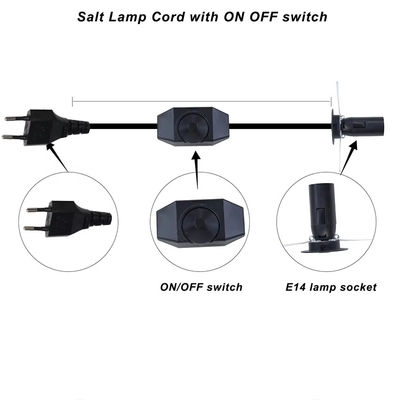 Καλώδιο EU Plug E14 για το κάλυμμα λαμπτήρα με διακόπτη θολωτή για λαμπτήρες αλατιού