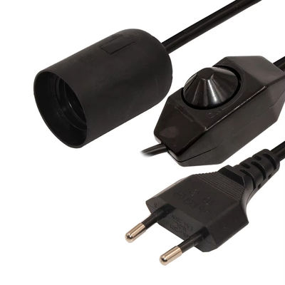 Ρυθμίσιμο αμβλύσιμο καλώδιο EU Plug E27 για το λαμπτήρα λαμπτήρα με φωτιστικό οροφής για εσωτερικό φωτισμό 220-240V ανθεκτικό στη θερμότητα