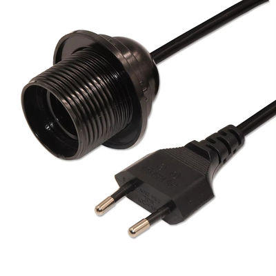 Ρυθμίσιμο καλώδιο EU Plug E26 Bulb Holder με περιστροφικό διακόπτη χαμηλής ακτινοβολίας για οικιακό φωτισμό, 250V 4A CE πιστοποιημένο (μαύρο)