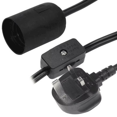 UK Plug E27 καλώδιο προσαρμογέα λαμπτήρα με διακόπτη ενεργοποίησης/αποσύνδεσης, μετατροπέας λαμπτήρα για ταμπέλες, 10A 250V