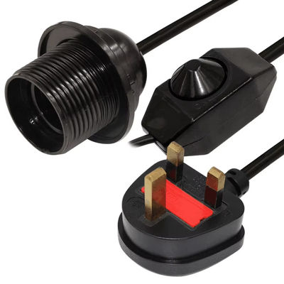 E26 UK Plug Socket Dimmable Bulb Adapter Cable for Table Lamp Ceiling Light, Brass Contact, 5A 250V Ηλεκτρική ρεύμα για τα φώτα τραπεζιού