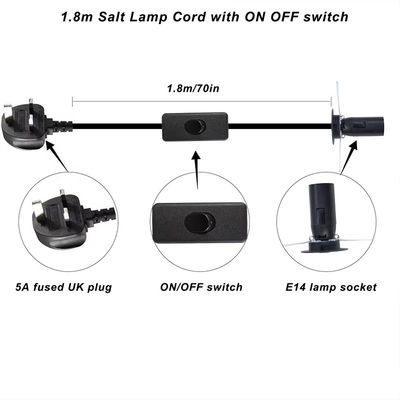 Καλώδιο μετατροπέα λαμπτήρα E14 με UK Plug & 303 Switch, 250V 3A για παλιά φωτιστικά