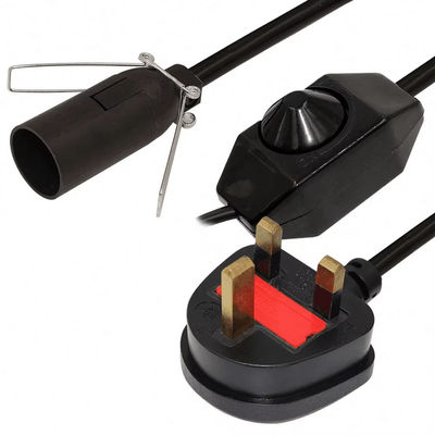 UK Plug E14 Bulb Holder Adapter Cable With Adjustable Dimmer Switch & CE Certification - BS1363 Standard Safety Lighting Accessories (Αναπροσαρμοζόμενο με διακόπτη φωτισμού)