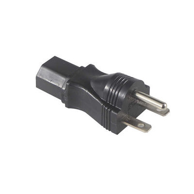 Βιομηχανική βαθμίδα NEMA 5-15P έως IEC 320 C13 Συμπλέκτης προσαρμογέα ισχύος για server rack/data center με 125V 15A υψηλού ρεύματος & πυρόστακτο στερέωμα (συμμορφούμενο με το πρότυπο UL)