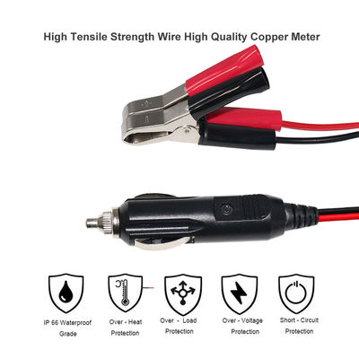 12V/24V αναπτήρας τσιγάρων για συσσωρευτές μπαταρίας καλώδιο προσαρμογέα για την παροχή ηλεκτρικής ενέργειας έκτακτης ανάγκης αυτοκινήτου Ηλιακό φορτιστή φορητή συσκευή 16AWG
