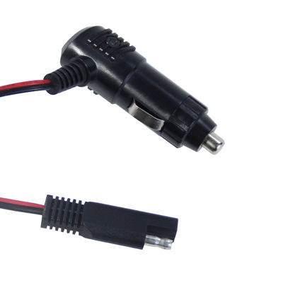 Συμπλέκτης αναπτήρα τσιγάρων 12V με διακόπτη σε καλώδιο ρεύματος συνδετήρα SAE για φορτιστή μπαταριών ηλιακών συλλεκτών και χρήση μοτοσικλέτας