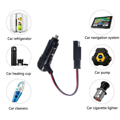Συμπλέκτης αναπτήρα τσιγάρων 12V με διακόπτη σε καλώδιο ρεύματος συνδετήρα SAE για φορτιστή μπαταριών ηλιακών συλλεκτών και χρήση μοτοσικλέτας