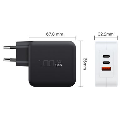 1A+2C 3 θύρα 100W PD Φορτιστής EU Plug Power Adapter για φόρτιση Laptop