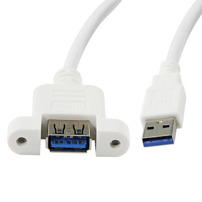 Καλώδιο επέκτασης USB 3.0 A αρσενικό σε θηλυκό με οπές βιδών τοποθέτησης σε πάνελ για μεταφορά δεδομένων και επέκταση συσκευής 3ft/4ft/5ft