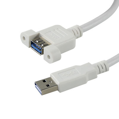 Καλώδιο επέκτασης USB 3.0 A αρσενικό σε θηλυκό με οπές βιδών τοποθέτησης σε πάνελ για μεταφορά δεδομένων και επέκταση συσκευής 3ft/4ft/5ft