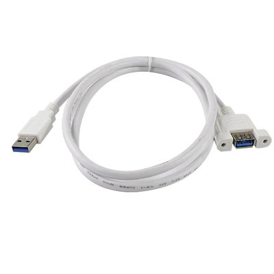 Καλώδιο επέκτασης USB 3.0 A αρσενικό σε θηλυκό με οπές βιδών τοποθέτησης σε πάνελ για μεταφορά δεδομένων και επέκταση συσκευής 3ft/4ft/5ft
