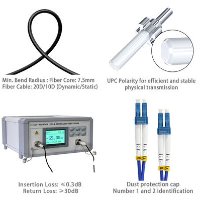 Καλώδιο Patch Οπτικών Ινών LC σε LC Singlemode Multimode Duplex Jumper