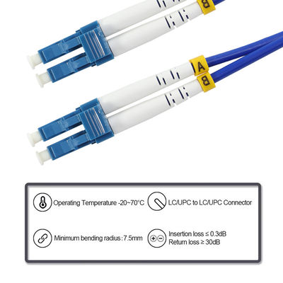 Καλώδιο Patch Οπτικών Ινών LC σε LC Singlemode Multimode Duplex Jumper