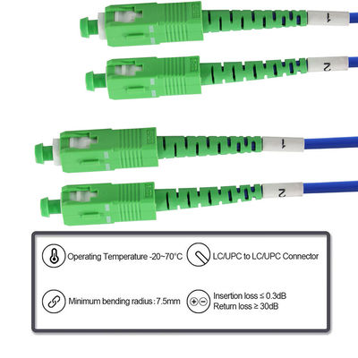 SC APC Simplex Single-Mode Fiber Optic Patch Cable (Καλωδίου σύνδεσης οπτικών ινών με μονό τρόπο)