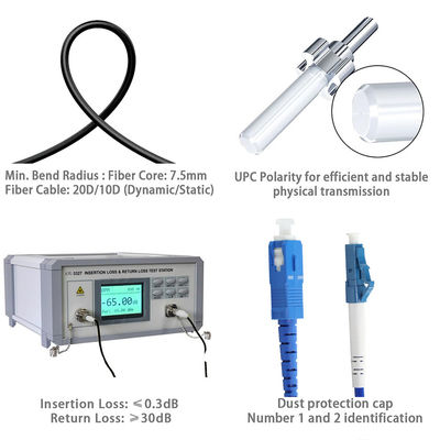 Καλώδιο σύνδεσης οπτικών ινών SC προς LC μονοτρόπος πολυτρόπος για κέντρα δεδομένων
