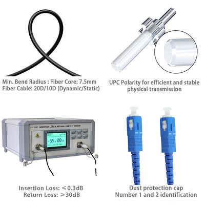 Καλώδιο Patch Οπτικών Ινών SC σε SC Singlemode Multimode για FTTH Data Center