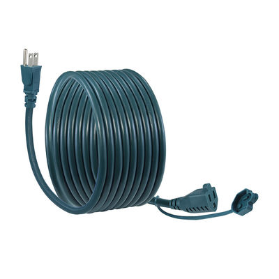 Ευθύγραμμο αρσενικό NEMA5-15P σε θηλυκό 5-15R Socket Πράσινο καλώδιο επέκτασης ΗΠΑ 3Pin Plug