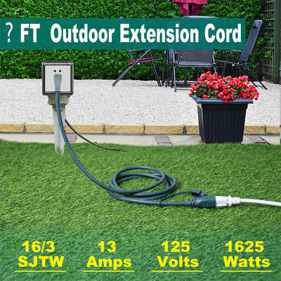 90 μοίρες επίπεδη πρίζα NEMA 5-15P έως 5-15R εξωτερικό καλώδιο επέκτασης 6ft