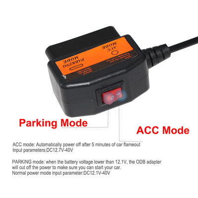 OBD2 σε DC 5.5x2.1mm καλώδιο τροφοδοσίας για Dash Cam- ACC / λειτουργία στάθμευσης Hardwire Adapter με έξυπνη διακοπή τάσης για 12V DVR αυτοκινήτου
