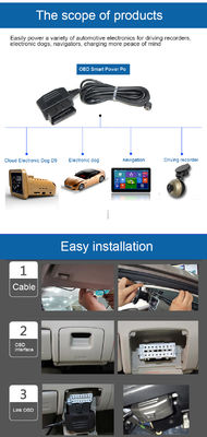 OBD2 σε DC 5.5x2.1mm καλώδιο τροφοδοσίας για Dash Cam- ACC / λειτουργία στάθμευσης Hardwire Adapter με έξυπνη διακοπή τάσης για 12V DVR αυτοκινήτου