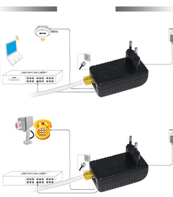 EU Plug PoE Injector- 48V Active Power Over Ethernet Supply IEEE 802.3af/at για κάμερα IP, σημείο ασύρματης πρόσβασης, VoIP τηλέφωνο