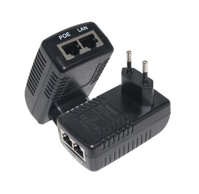 EU Plug PoE Injector- 48V Active Power Over Ethernet Supply IEEE 802.3af/at για κάμερα IP, σημείο ασύρματης πρόσβασης, VoIP τηλέφωνο