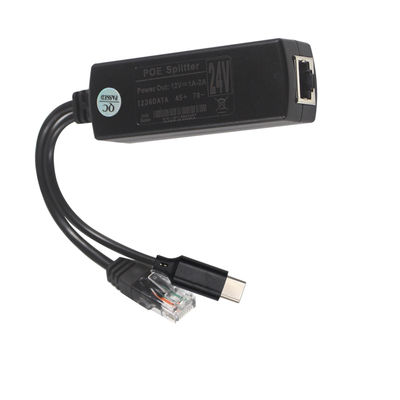 PoE Splitter με έξοδο USB-C- 48V έως 5V / 9V / 12V Power Over Ethernet μετατροπέας για tablet, τηλέφωνο, Raspberry Pi, συσκευές USB-C