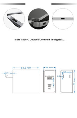 Φορτιστής τοίχου 2 θυρών US Plug – Προσαρμογέας γρήγορης φόρτισης 45W με έξοδο USB-C και USB-A για τηλέφωνο, tablet, φορητό υπολογιστή, οικιακή και ταξιδιωτική χρήση