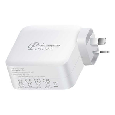 Ηλεκτρονική συσκευή φόρτισης USB-C 100W για το τοίχωμα ∙ 2-Pin High Power Adapter για φορητό υπολογιστή, tablet, τηλέφωνο, συσκευές τύπου C (100 ∙ 240V εισροή)