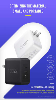 Φορτιστής τοίχου US Plug 100W Dual USB-C – Προσαρμογέας γρήγορης φόρτισης 2 θυρών για φορητό υπολογιστή, tablet, τηλέφωνο, συσκευές Type-C (Είσοδος 100–240V)