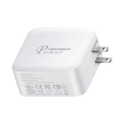 Φορτιστής τοίχου US Plug 100W – Διπλός αντάπτορας φόρτισης USB-C & USB-A για γρήγορη φόρτιση για Laptop, Tablet, Τηλέφωνο, Χρήση σε ταξίδια (Είσοδος 100–240V)