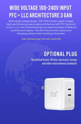 Φορτιστής τοίχου US 2-Pin με μία θύρα USB-C, Έξοδος 140W υψηλής ταχύτητας, Προσαρμογέας γρήγορης φόρτισης για φορητό υπολογιστή/κινητό
