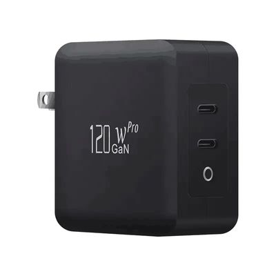 ΗΠΑ 2-Pin Wall Charger με διπλές θύρες USB-C, 120W υψηλής ταχύτητας έξοδος, γρήγορο προσαρμογέα φόρτισης για φορητό υπολογιστή / tablet