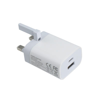Φορτιστής τοίχου UK 2-Pin με θύρες USB-C και USB-A, Έξοδος 20W, Συμπαγής προσαρμογέας ρεύματος διπλής θύρας για τηλέφωνο/tablet
