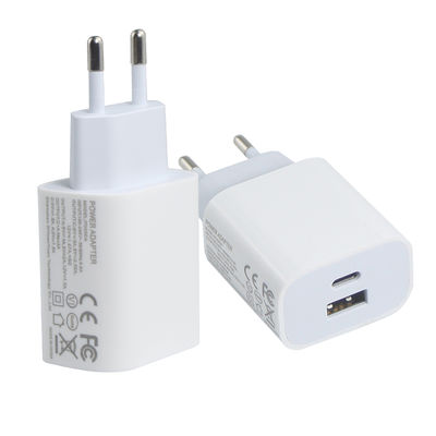 EU 2-Pin Wall Charger με θύρες USB-C και USB-A, 20W συμπαγής διπλής θύρας προσαρμογός ισχύος για φόρτιση τηλεφώνου & tablet