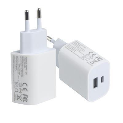 EU 2-Pin Wall Charger με θύρες USB-C και USB-A, 20W συμπαγής διπλής θύρας προσαρμογός ισχύος για φόρτιση τηλεφώνου & tablet
