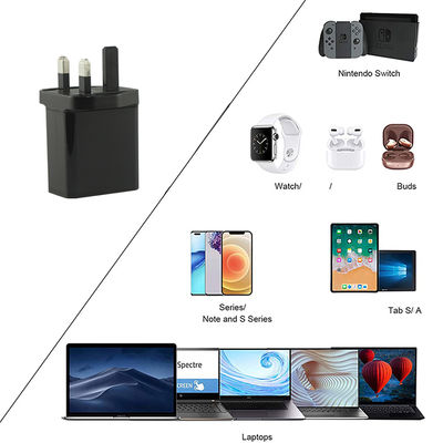 Ευρωπαϊκός φορτιστής τοίχου USB-C και USB-A 2-Pin, αντάπτορας ρεύματος 45W με διπλή θύρα για φορητό υπολογιστή, tablet και smartphone