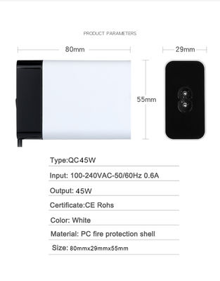 Διορθωτής ρεύματος USB-C 60W με σταθερό καλώδιο, υψηλής ταχύτητας Type-C Wall Charger για φορητό υπολογιστή, tablet και smartphone