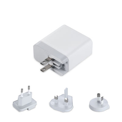 Φορτιστής τοίχου USB πολλαπλών θυρών με εναλλάξιμα βύσματα, προσαρμογέας ρεύματος USB-A & USB-C 60W για το σπίτι, το γραφείο και τα ταξίδια