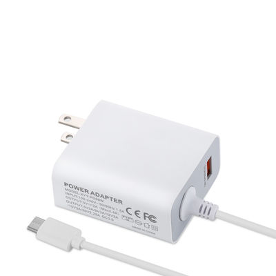 Φορτιστής τοίχου USB-C 60W US με σταθερό καλώδιο, Προσαρμογέας ρεύματος Type-C υψηλής ταχύτητας για smartphones, tablets και laptops