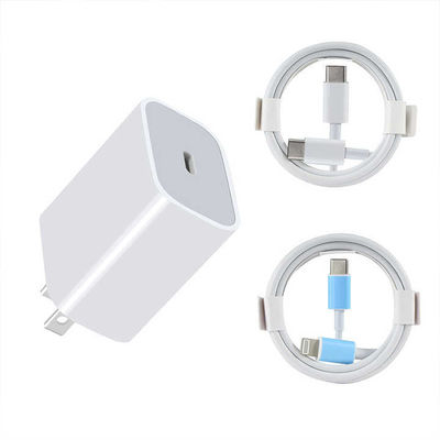 Φορτιστής τοίχου USB-C και USB-A 20W US με καλώδιο, Προσαρμογέας τροφοδοσίας γρήγορης φόρτισης για smartphones και tablets